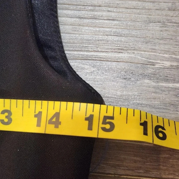 White House Black market black sleeveless long dressy vest - Picture 3 of 7